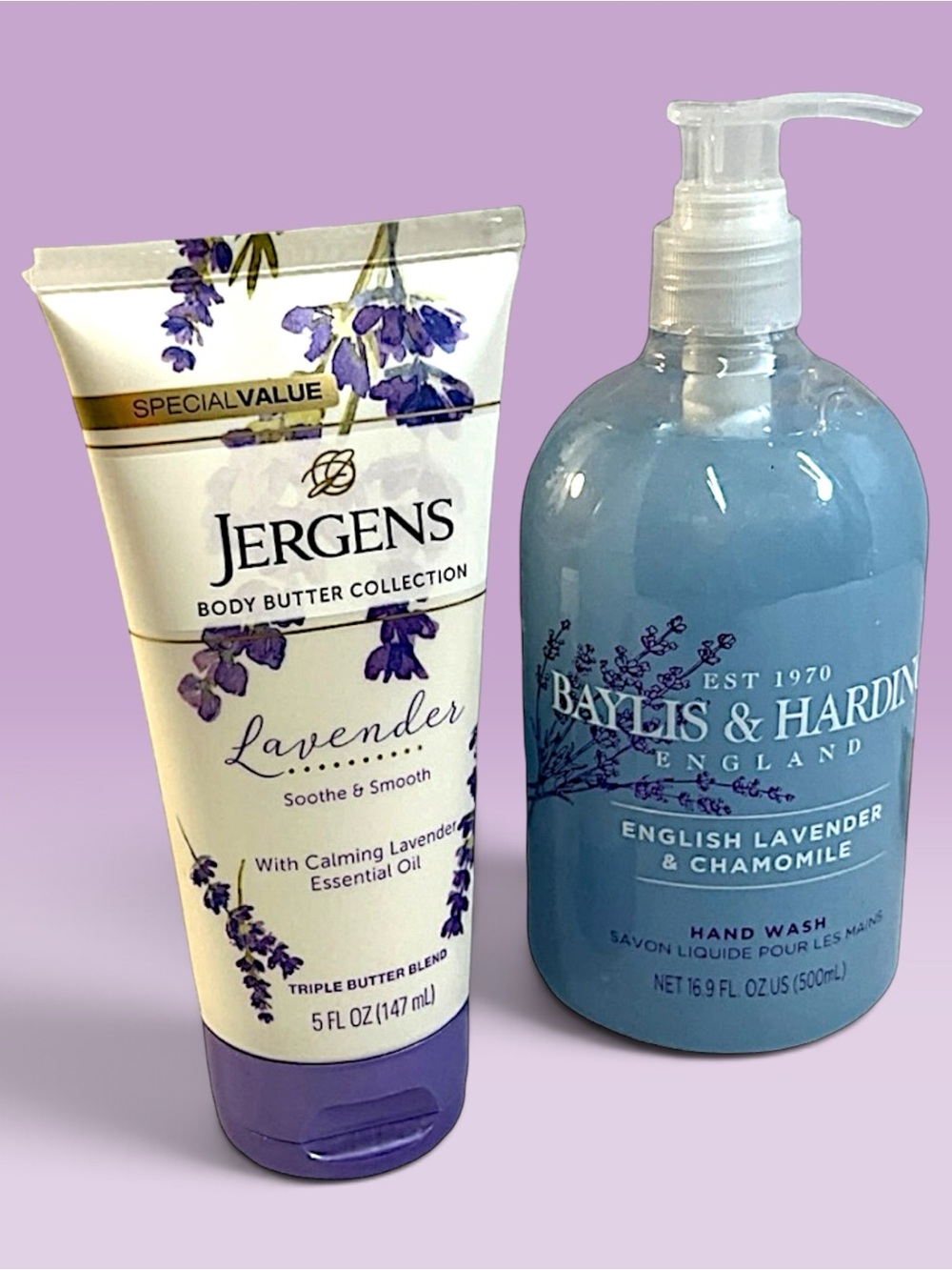 JERGENS BODY BUTTER and BAYLIS & LAVENDER HAND WASH